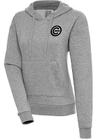 Antigua Chicago Cubs Womens Metallic Logo Victory Hooded Sweatshirt
