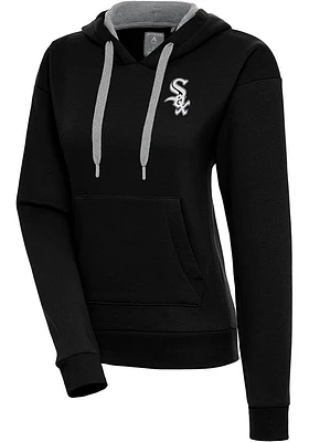 Antigua Chicago White Sox Womens Metallic Logo Victory Hooded Sweatshirt