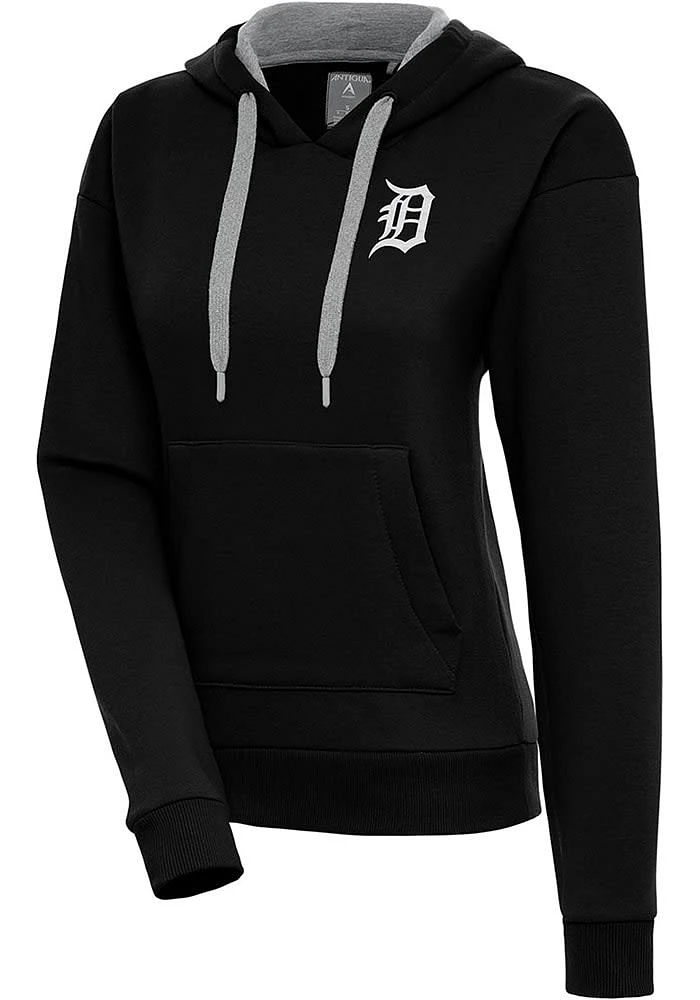 Antigua Detroit Tigers Womens Metallic Logo Victory Hooded Sweatshirt
