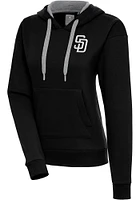 Antigua San Diego Padres Womens Metallic Logo Victory Hooded Sweatshirt