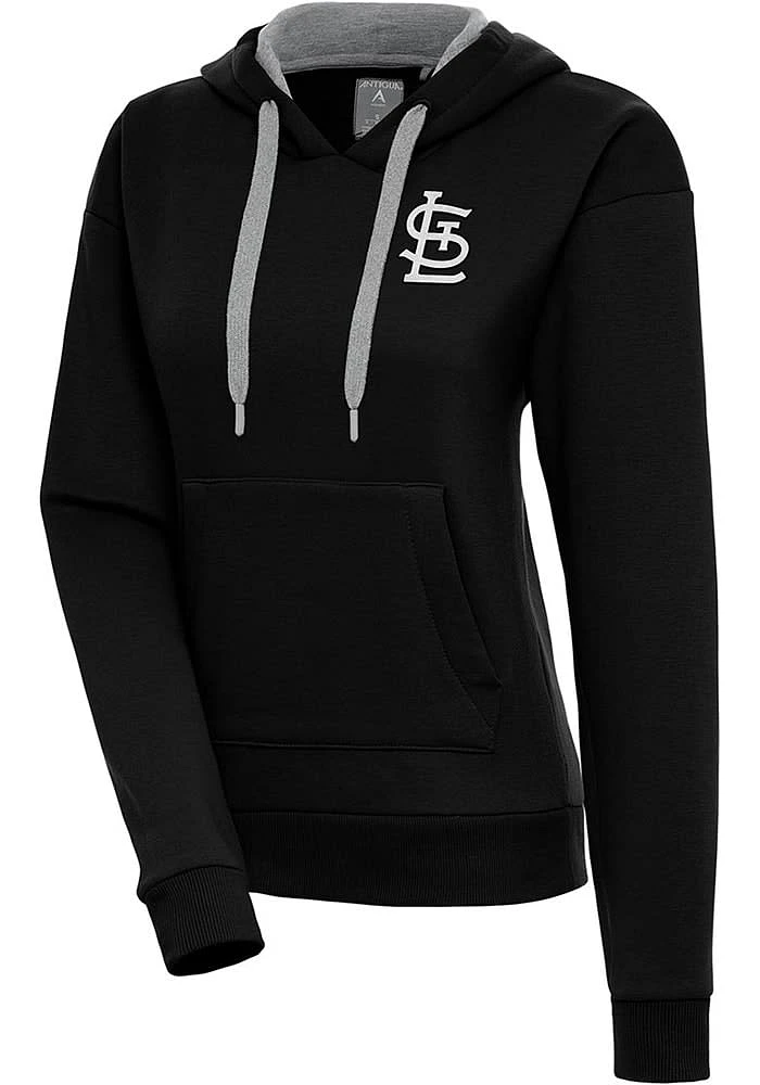 Antigua St Louis Cardinals Womens Metallic Logo Victory Hooded Sweatshirt