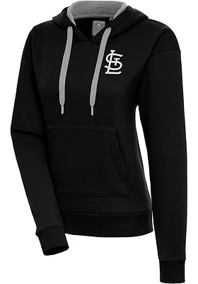 Antigua St Louis Cardinals Womens Metallic Logo Victory Hooded Sweatshirt