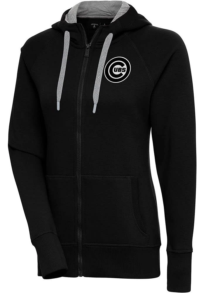 Antigua Chicago Cubs Womens Metallic Logo Victory Long Sleeve Full Zip Jacket