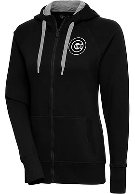 Antigua Chicago Cubs Womens Metallic Logo Victory Long Sleeve Full Zip Jacket