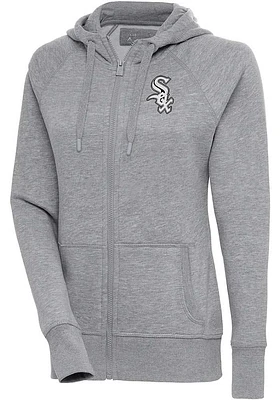 Antigua Chicago White Sox Womens Metallic Logo Victory Long Sleeve Full Zip Jacket