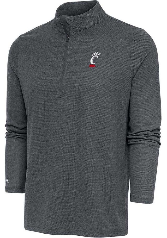 Antigua Cincinnati Bearcats Mens Grey Epic Long Sleeve Qtr Zip Pullover