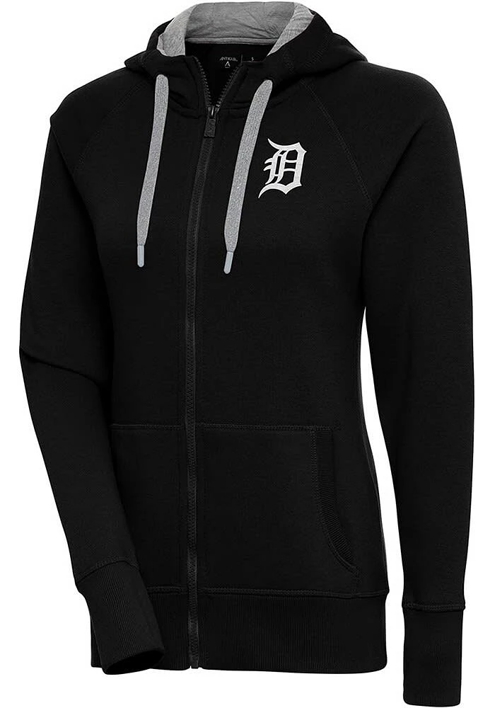 Antigua Detroit Tigers Womens Metallic Logo Victory Long Sleeve Full Zip Jacket
