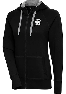 Antigua Detroit Tigers Womens Metallic Logo Victory Long Sleeve Full Zip Jacket