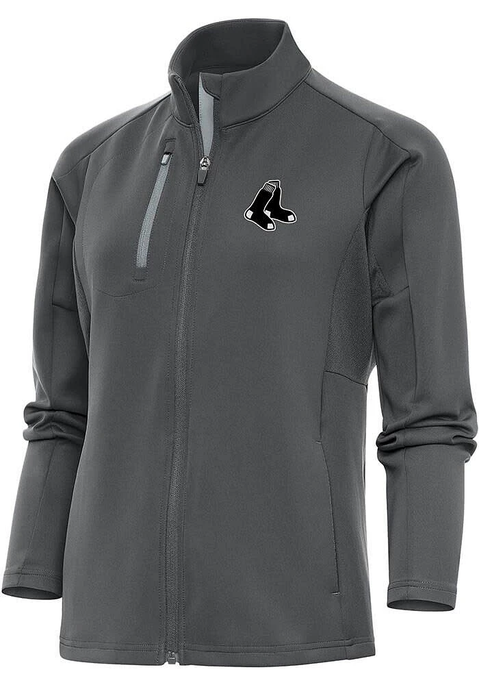 Antigua Boston Red Sox Womens Grey Metallic Logo Generation Light Weight Jacket