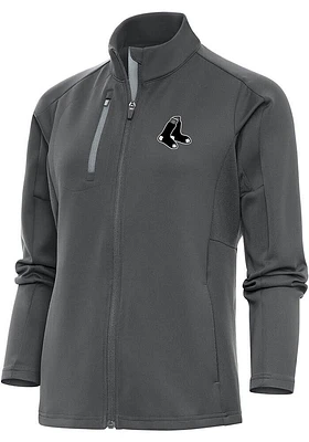 Antigua Boston Red Sox Womens Grey Metallic Logo Generation Light Weight Jacket