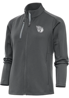 Antigua Cleveland Guardians Womens Grey Metallic Logo Generation Light Weight Jacket