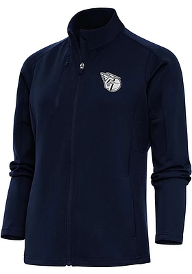Antigua Cleveland Guardians Womens Navy Blue Metallic Logo Generation Light Weight Jacket