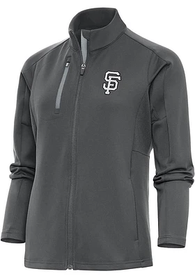 Antigua San Francisco Giants Womens Grey Metallic Logo Generation Light Weight Jacket