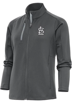 Antigua St Louis Cardinals Womens Grey Metallic Logo Generation Light Weight Jacket