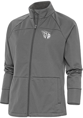 Antigua Cleveland Guardians Womens Grey Metallic Logo Links Medium Weight Jacket