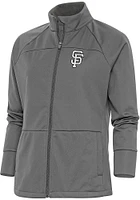Antigua San Francisco Giants Womens Grey Metallic Logo Links Medium Weight Jacket