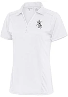 Antigua Chicago White Sox Womens Metallic Logo Tribute Short Sleeve Polo Shirt