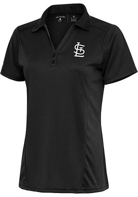 Antigua St Louis Cardinals Womens Metallic Logo Tribute Short Sleeve Polo Shirt