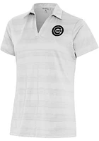 Antigua Chicago Cubs Womens Metallic Logo Compass Short Sleeve Polo Shirt