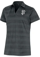 Antigua San Francisco Giants Womens Metallic Logo Compass Short Sleeve Polo Shirt