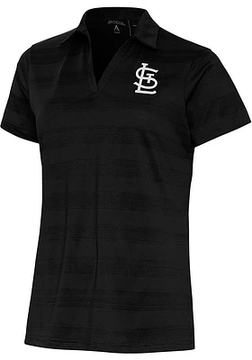 Antigua St Louis Cardinals Womens Metallic Logo Compass Short Sleeve Polo Shirt