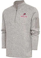 Antigua Arkansas Travelers Mens Oatmeal Fortune Long Sleeve Qtr Zip Fashion Pullover