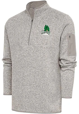 Antigua Dayton Dragons Mens Oatmeal Fortune Long Sleeve Qtr Zip Fashion Pullover