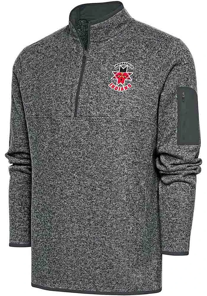 Antigua Indianapolis Indians Mens Fortune Long Sleeve Qtr Zip Fashion Pullover