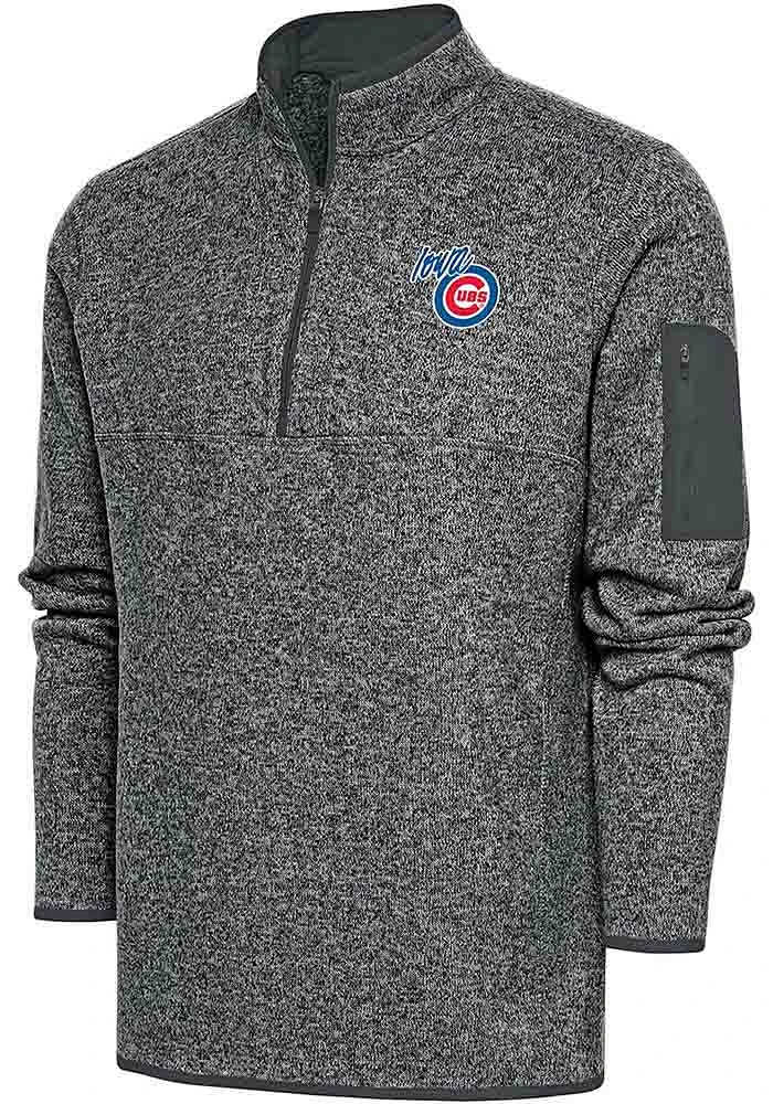 Antigua Iowa Cubs Mens Fortune Long Sleeve Qtr Zip Fashion Pullover