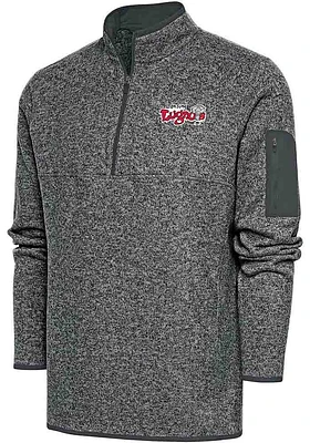 Antigua Lansing Lugnuts Mens Fortune Long Sleeve Qtr Zip Fashion Pullover