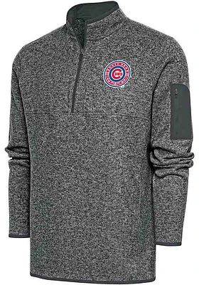 Antigua South Bend Cubs Mens Fortune Long Sleeve Qtr Zip Fashion Pullover