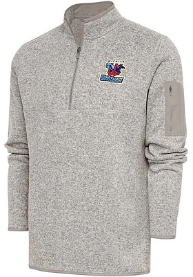 Antigua Wichita Wind Surge Mens Oatmeal Fortune Long Sleeve Qtr Zip Fashion Pullover
