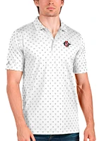 Antigua San Diego State Aztecs Mens White Spark Short Sleeve Polo