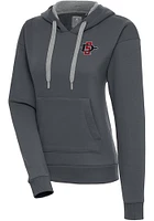 Antigua San Diego State Aztecs Womens Charcoal Victory Hooded Sweatshirt