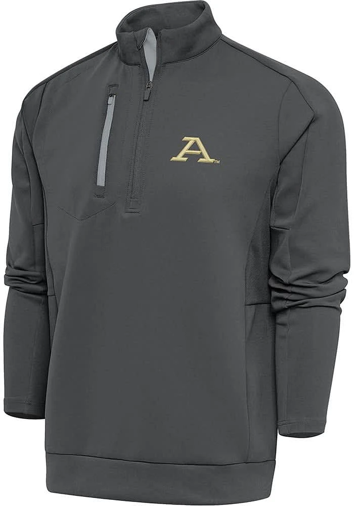 Antigua Akron Zips Mens Grey Generation Long Sleeve Qtr Zip Pullover