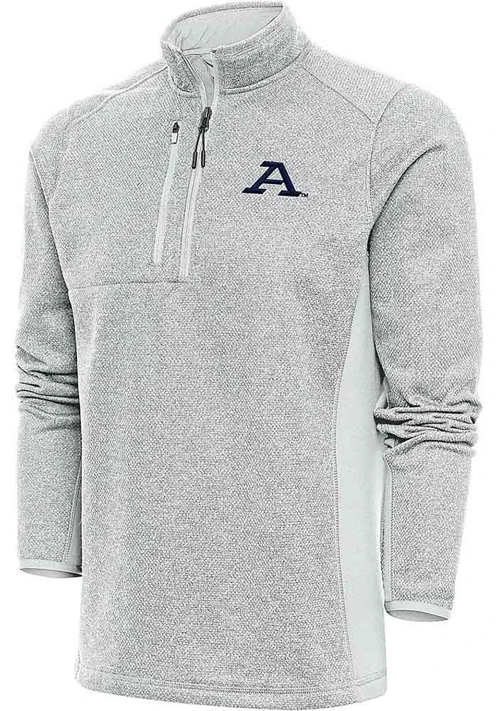 Antigua Akron Zips Mens Grey Course Long Sleeve Qtr Zip Pullover