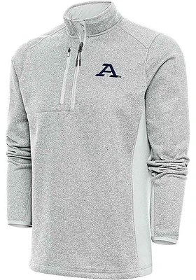 Antigua Akron Zips Mens Grey Course Long Sleeve Qtr Zip Pullover