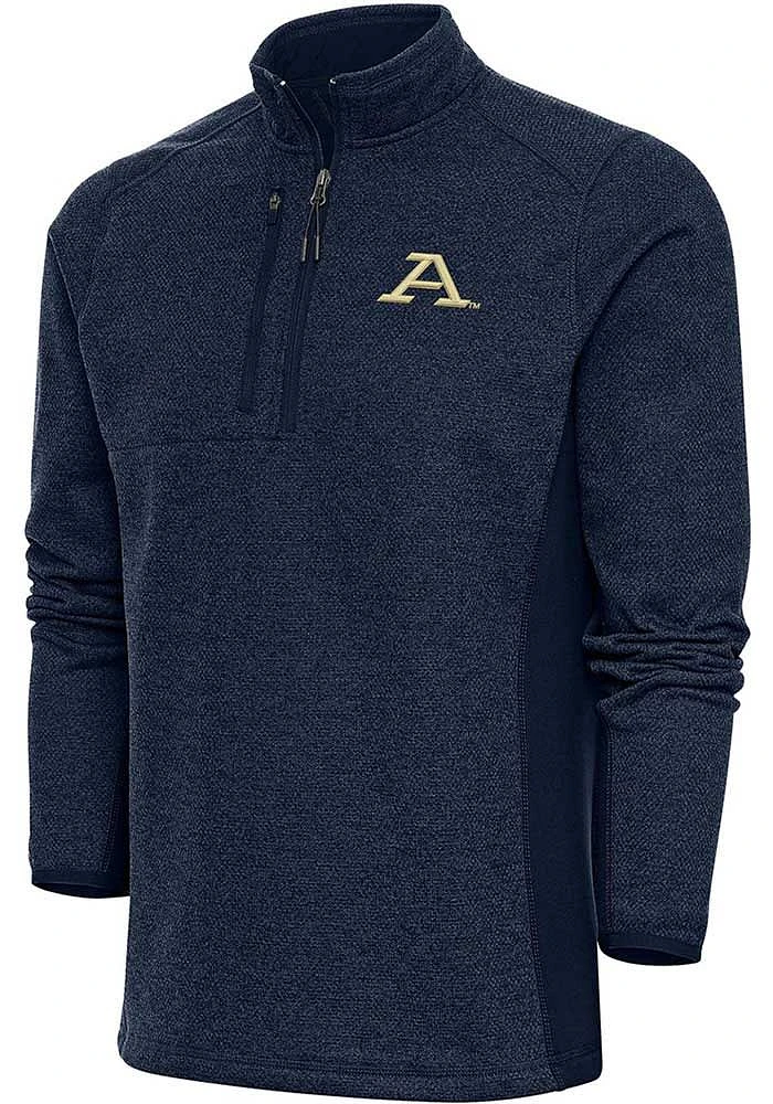 Antigua Akron Zips Mens Navy Blue Course Long Sleeve Qtr Zip Pullover