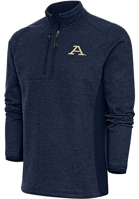 Antigua Akron Zips Mens Navy Blue Course Long Sleeve Qtr Zip Pullover