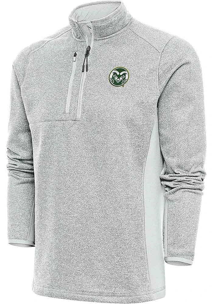Antigua Colorado State Rams Mens Grey Course Long Sleeve Qtr Zip Pullover