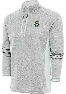 Antigua Colorado State Rams Mens Grey Course Long Sleeve Qtr Zip Pullover