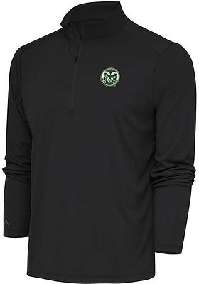 Antigua Colorado State Rams Mens Charcoal Tribute Long Sleeve Qtr Zip Pullover