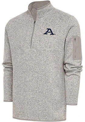 Antigua Akron Zips Mens Oatmeal Fortune Long Sleeve Qtr Zip Fashion Pullover