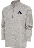 Antigua Akron Zips Mens Oatmeal Fortune Long Sleeve Qtr Zip Fashion Pullover