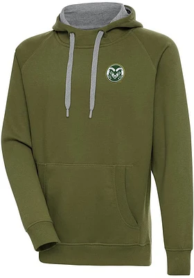 Antigua Colorado State Rams Mens Olive Victory Long Sleeve Hoodie