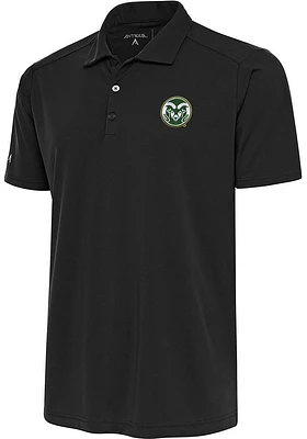 Antigua Colorado State Rams Mens Charcoal Tribute Short Sleeve Polo