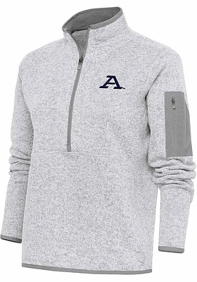 Antigua Akron Zips Womens Grey Fortune Qtr Zip