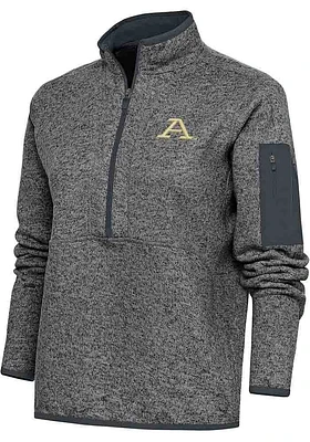 Antigua Akron Zips Womens Charcoal Fortune Qtr Zip