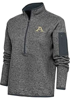 Antigua Akron Zips Womens Charcoal Fortune Qtr Zip