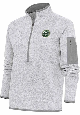 Antigua Colorado State Rams Womens Grey Fortune Qtr Zip